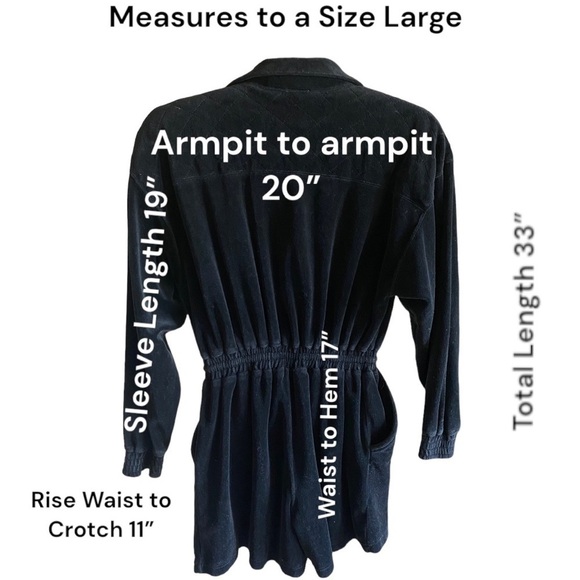 ELLESSE Vintage Romper Black Velour Long Sleeved Size Small Gothic - Picture 7 of 13